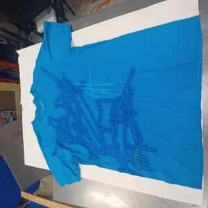 Guy Harvey Marlin Graphic T-Shirt Short Sleeve Crew‎ Neck Blue Size U Me